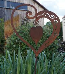 Edelrost Herz Mit Innenherz Gross Gartenstecker Stab Rost Beet Kubel Metall Ebay Gartenstecker Edelrost Gartenstecker Rost