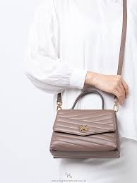 Kira Chevron Top Handle Satchel Classic Taupe Shopperboard