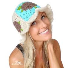 Modello per cappello da pescatore all'uncinetto a cuore • Modello per  cappello da pescatore all'uncinetto • Cappello da sole all'uncinetto •  Cappello da pescatore da donna • Cappello da pescatore da uomo •