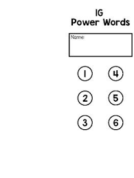 Black And White Test Print Page 1g Irla Power Words Booklet Powerful Words Words Booklet