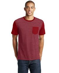 District Dt6000sp Young Mens Very Important Tee With Contrast Sleeves And Pocket