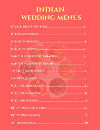 Indian Wedding Menu Indian Food Indian Food Menus Indian Etsy Indian Food Menu Indian Wedding Planner Wedding Food Menu