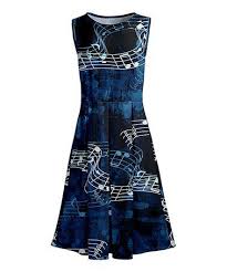 Loving This Blue White Music Note A Line Dress Women Plus On Zulily Zulilyfinds White A Line Dress Music Note Dress Music Dress