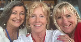 RWOF MEMBERS Sarah Poole, Deborah Stone and Anna Peele presented the book  The President will see you now a memoir of President Reagan to The Ft  Walton Beach Library Director Karen Graham.