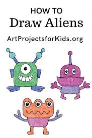 Alien cartoon alien grey alien alien stock vector royalty. How To Draw Aliens Art Projects For Kids