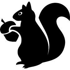 Black And White Squirrel With Acorn Clipart Squirrel With Acorn Free Vector Icons Designed By Freepik Squirrel Silhouette Squirrel Silhouette