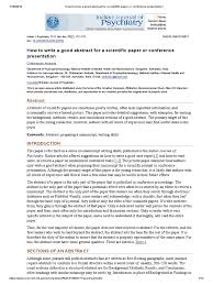 An example abstract from an engineering scientific report. How To Write A Good Abstract Abstract Summary Medicine