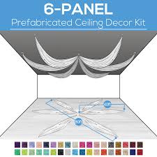 6 Panel Kit - Prefabricated Ceiling Drape Kit - 80ft Diameter - Select  Drop, Fabric kind, and Color! Option for all Attachments!