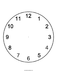 Clock Face Blackline Master Clock Face Teacher Printable Clock