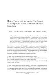Pdf Boats Trains And Immunity The Spread Of The Spanish Flu On The Island Of Newfoundland