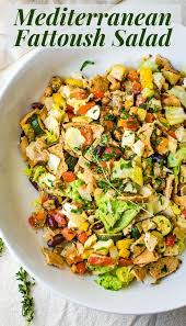 Mediterranean Style Fattoush Salad Recipe In 2020 Vegetarian Salads Fresh Side Dish Fattoush Salad