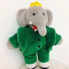 Baby Babar The Elephant Green Plush 1988 Etsy Cool Baby Stuff Plush Elephant