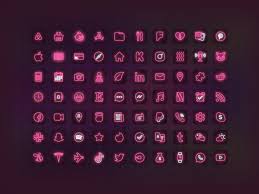 120 Pink Neon Ios 14 App Icon Pack Unique Aesthetic For Iphone Home Screen App Icon Iphone Icon Iphone App Design