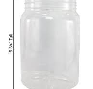 Pinnacle Mercantile Crystal Clear PET Plastic Jars with Screw on Lids 64 oz Set of 3 Wide Mouth