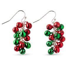 Kim Rogers Silver Silver Tone Red And Green Jingle Bell Cluster 7 Liked On Polyvore Featuring Jewelry Earrings Green Charms Charm Earrings Red Jewelry