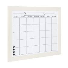 Designovation Beatrice Framed Magnetic Dry Erase Monthly Calendar 29x23 Rustic Brown Casas