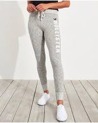Ultra High Rise Fleece Leggings Heather Light Grey Fleece Leggings Hollister Leggings Leggings
