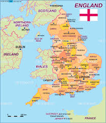 In ieder geval worden land en water onderscheiden. England Map England Uk England