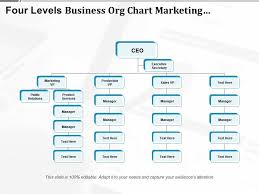 four levels business org chart marketing production and