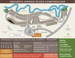 Upper Owens River Map Owens River Campground – Browns Campground
