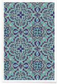 Click here for full specifications and installation instructions for all of our materials (including those not sold online). Teal And Navy Floral Pattern Poster Juniqe