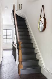 A Great Solution For Really Old Worn Stair Tread Where The Wood Is In Beautiful Condition Is Paint Sherwin Williams Ma Black Stairs Gray Stairs Painted Stairs