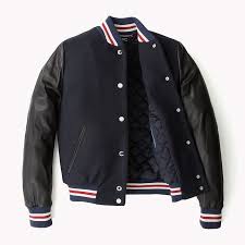 Tommy Hilfiger Varsity Jacket Midnight Black Tommy Hilfiger Bombers Detail Image 4 Jackets College Jackets Varsity Bomber Jacket