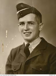 Studio portrait of 412847 Aircraftman Fawkner Adrian Andrew Ormiston RAAF.  He enlisted