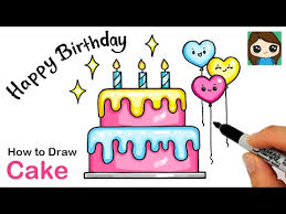 Happy birthday cake drawing at paintingvalley com explore. How To Draw A Happy Birthday Cake Easy Myhobbyclass Com Learn Drawing Painting And Have Fun With Art And Craft
