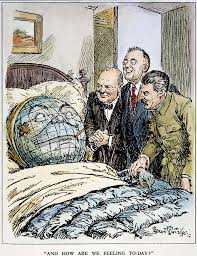 Cartoon Big Three 1945 By Granger History Cartoon Political Art Propaganda Art