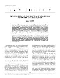Mental health statistics in malaysia for 2019 reveals that teens are suffering from mental health problems, this is nothing but worrying if not addressed. Pdf Entrepreneurs Mental Health And Well Being A Review And Research Agenda