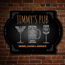 Personalized Modern Spirits Bar Sign