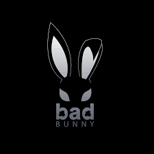 The logo near his elbow is the logo of him which is a finnish gothic rock band. Bad Bunny Logos