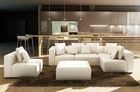 Ces derniers ont été choisis pour leur confort, leur qualité et leur design. Canape Modulable Combino Cuir Prestige Luxe Blanc Mobilier Prive
