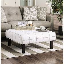 Shop for tufted ottoman coffee table online at target. Furniture Of America Shila Fabric Coffee Table Ottoman In White And Gray Walmart Com Walmart Com