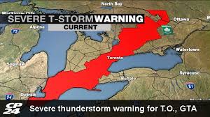 They are warning residents to move to an interior room on the lowest floor of your home or workplace. Severe Thunderstorm Warning For Toronto Gta Cp24 Com