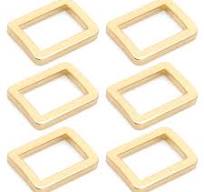 CRAFTMEMORE Metal Flat Rectangle Rings Buckle for Bag Belt Strap Heavy Duty  Loop Quality Finish 6 Pack VTLP (3/4 Inch (19 mm), Gold)