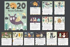 2020 Forest Calendar Template Creative Calendar Cute Calendar Calendar Template