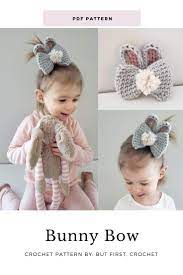 Bunny Bow Crochet Pattern Bunny Ear Hair Bow Pattern Easter Etsy Crochet Hair Accessories Crochet Hair Bows Crochet Patterns