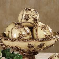 Vinelle Decorative Balls Centerpiece Bowl Decor Tuscan Decorating