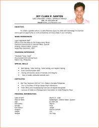 Sample Of Resume For Job Application Philippines