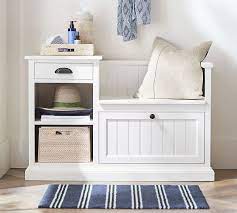 Ansley&hosho stackable entryway shoes bench seat rack wood shoe cabinet with storage for hallway modern shoe stool small space door songmics bamboo shoe bench rack with cushion upholstered padded seat storage shelf bench for entryway bedroom living room hallway garage. Aubrey Entryway Storage Bench Pottery Barn