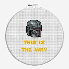 Funny Cross Stitch Pdf Pattern Sw Mandalorian Helmet This Is Etsy In 2021 Cross Stitch Geek Cross Stitch Cross Stitch Funny