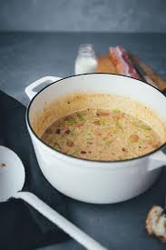 Cremige Lauch Suppe Mit Speck Und Weissen Bohnen Moey S Kitchen Foodblog Lebensmittel Essen Rezepte Mit Lauch Suppe