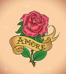 Banner tattoos are usually rectangular in shape and are mostly found designed on people's arms. Old School Styled Tattoo Of A Red Rose And A Banner Royalty Free Cliparts Vectors And Stock Illustration Image 21964497