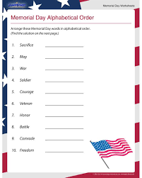 Memorial Day Alphabetical Order View Printable Memorial Day Worksheets Kids Worksheets Printables Kindergarten Worksheets Printable Worksheets