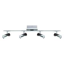 Eglo Bernedo 2 5 Ft Chrome And Black Integrated Led Track Lighting Kit 200864a The Home Depot Led Track Lighting Track Lighting Kits Track Lighting