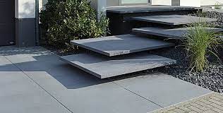 Floating Concrete Steps Exterior Stairs Modern Front Porches Front Porch Steps