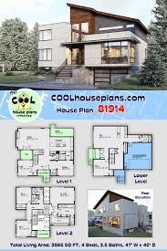 Modern Style House Plan 81914 With 4 Bed 4 Bath 2 Car Garage In 2020 House Plans Modern Contemporary House Plans Modern Style House Plans