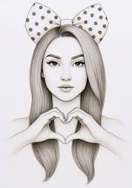 My girl friend artwork, guess who is she in the drawing♥